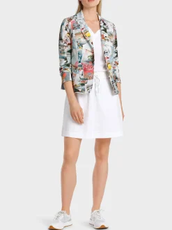 Marc Cain Blazer|Hosenanzüge-SCUBA-BLAZER MIT MEMORIESPRINT light neon red