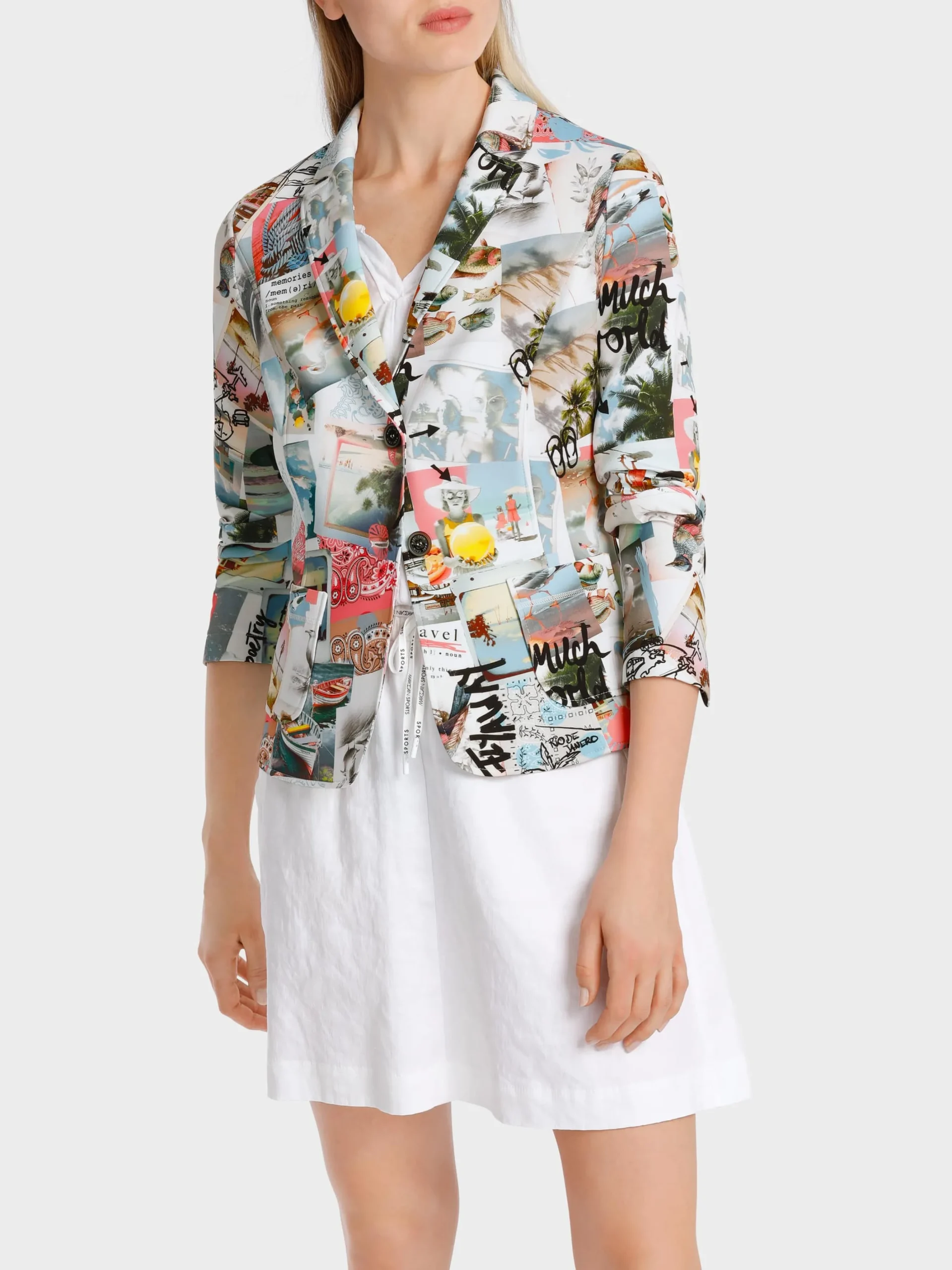 Marc Cain Blazer|Hosenanzüge-SCUBA-BLAZER MIT MEMORIESPRINT light neon red