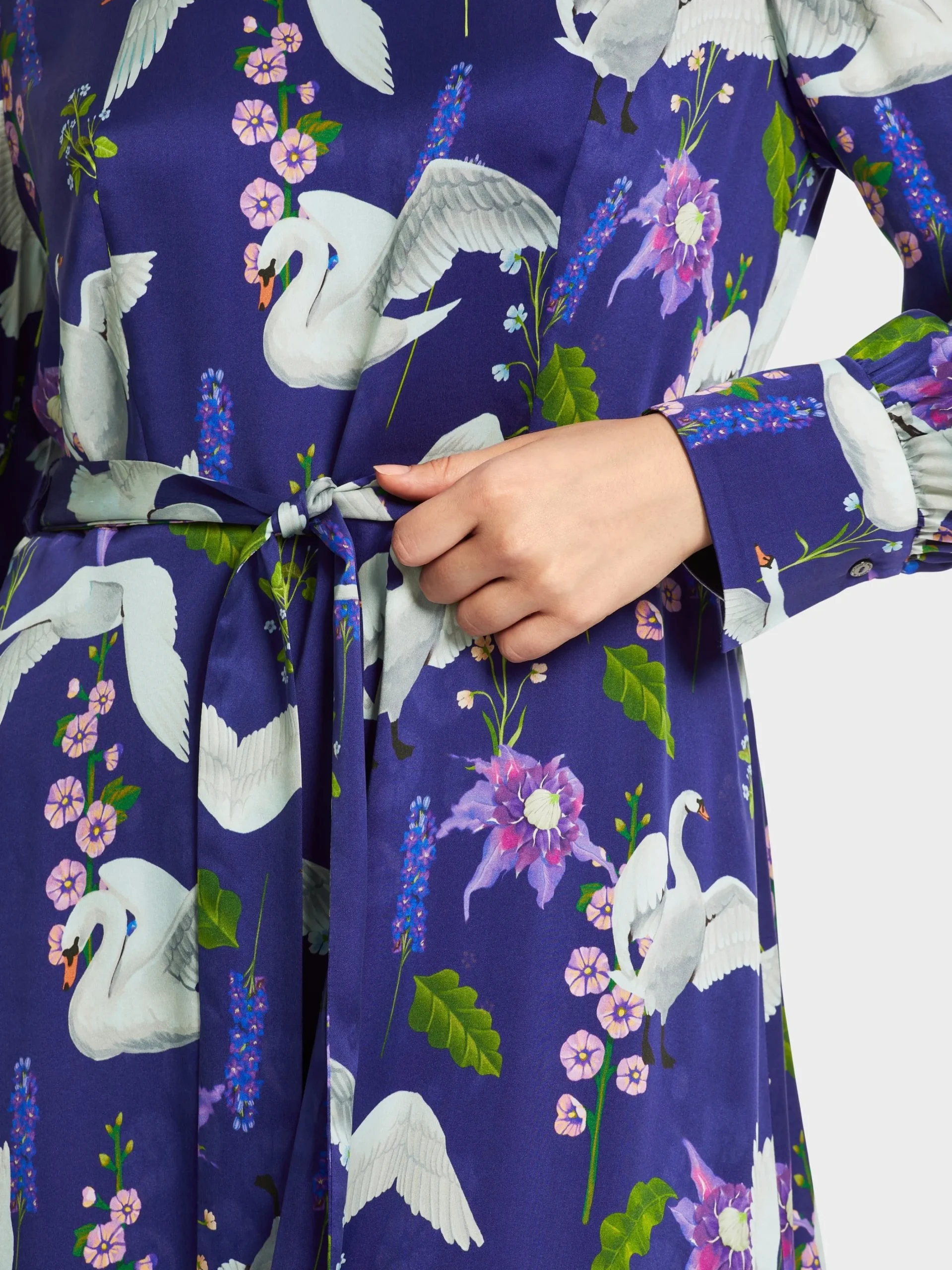 Marc Cain Kleider-SEIDENKLEID MIT PRINT deep violet