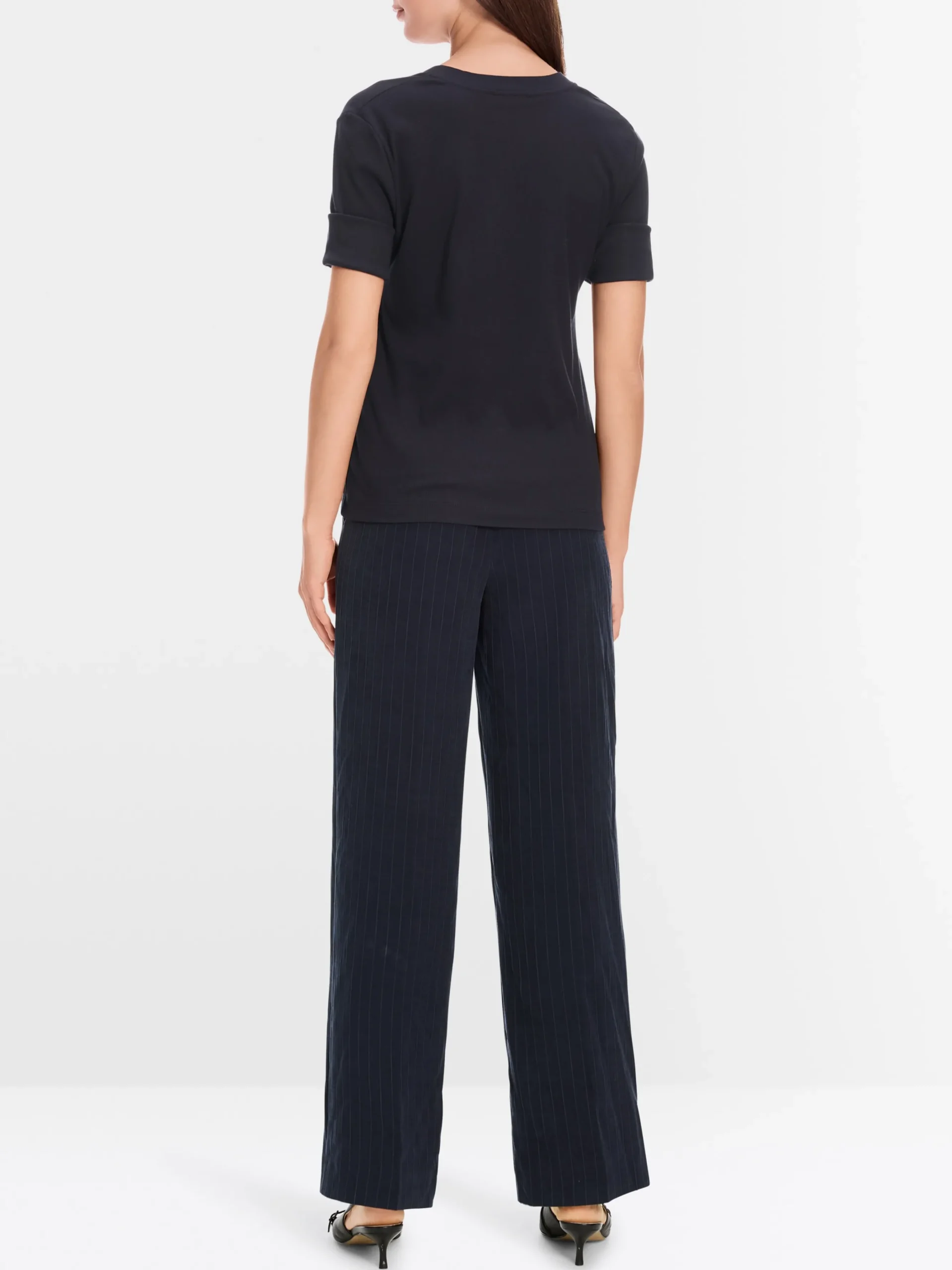 Marc Cain Shirts & Tops-SHIRT AUS BAUMWOLL-RIPP-JERSEY midnight blue