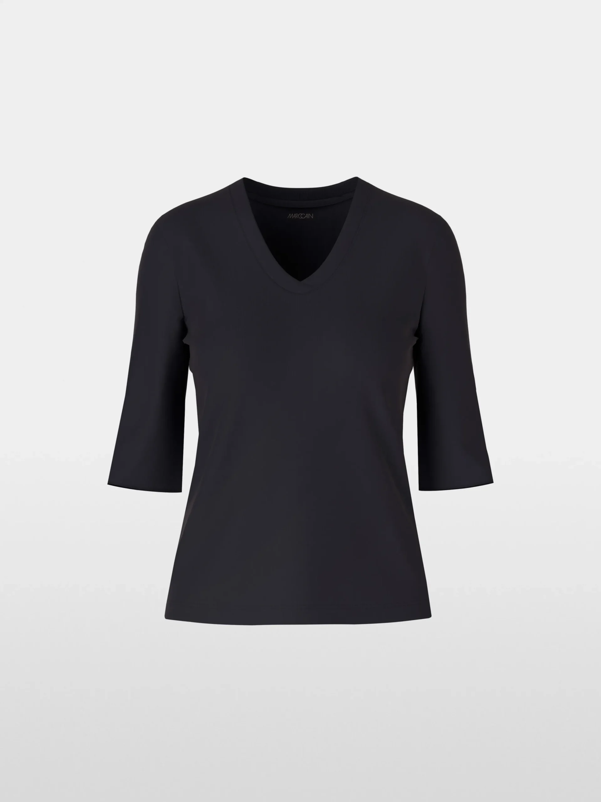 Marc Cain Shirts & Tops-SHIRT AUS BAUMWOLL-RIPP-JERSEY midnight blue