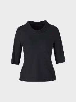 Marc Cain Shirts & Tops-SHIRT MIT BESONDERER KRAGENLÖSUNG midnight blue