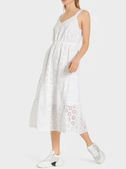 Marc Cain Kleider-SOMMERKLEID MIT LOCHSTICKEREI white