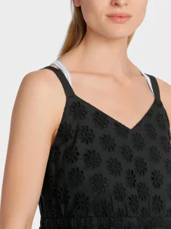 Marc Cain Kleider-SOMMERKLEID MIT LOCHSTICKEREI black