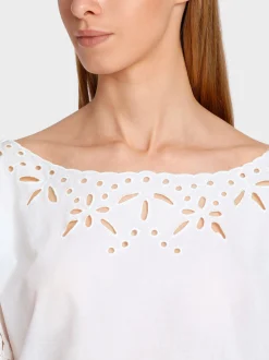 Marc Cain Blusen & Tuniken-SPITZENBLUSE IN A-SHAPE white