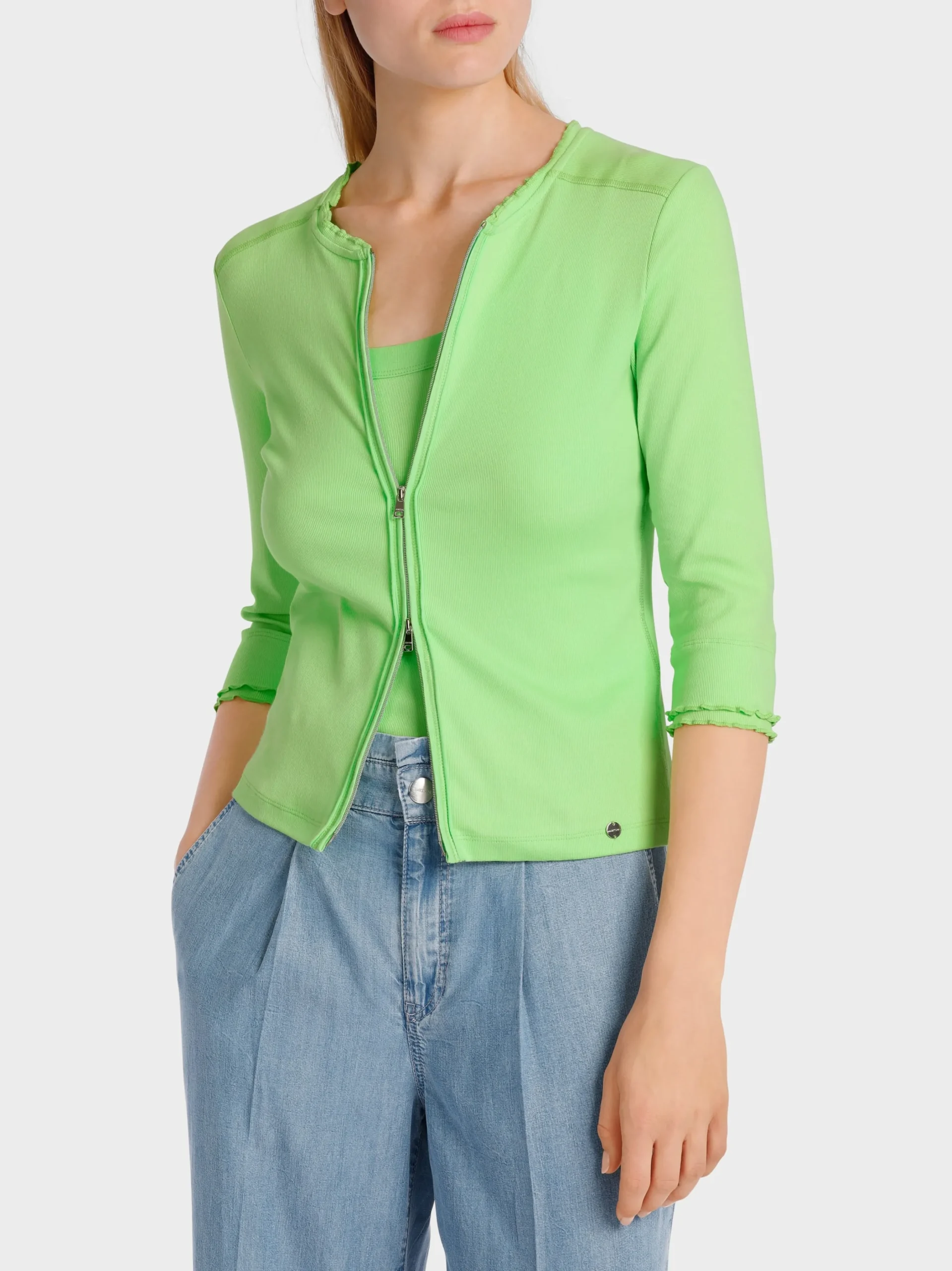 Marc Cain Jacken-SPORTIVE JACKE MIT RÜSCHENDETAIL light apple green