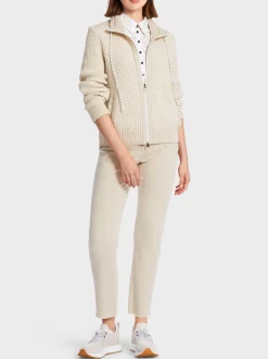 Marc Cain Jacken|Strick-SPORTIVER CARDIGAN KNITTED IN GERMANY soft moon rock