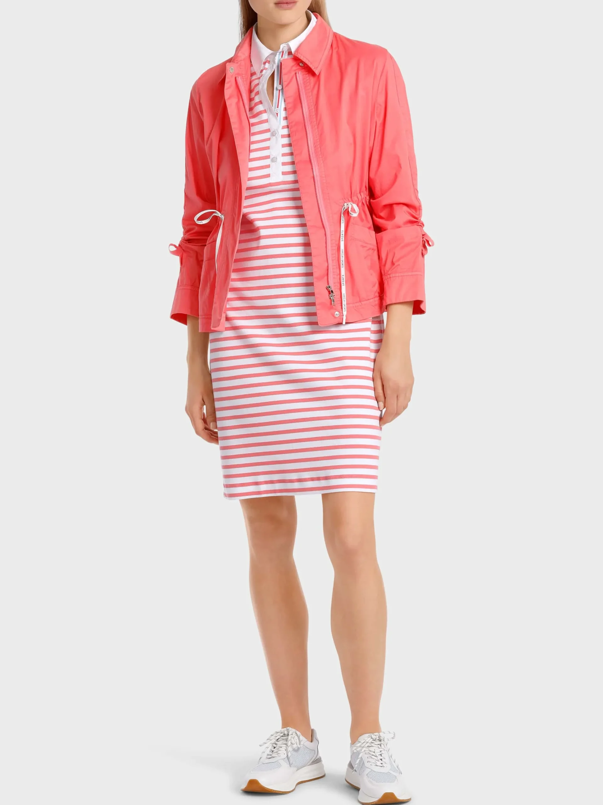 Marc Cain Kleider-SPORTIVES STREIFENKLEID light neon red