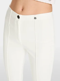 Marc Cain Hosen-STRETCH-HOSE MIT BIESEN off-white