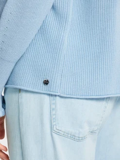 Marc Cain Pullover & Sweatshirts|Strick-STRICKPULLOVER MIT SCHWAN soft summer sky