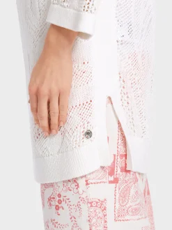Marc Cain Pullover & Sweatshirts|Strick-STRICK-SWEATER white