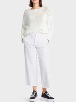 Marc Cain Pullover & Sweatshirts|Strick-SWEATER IN GROBSTRICK KNITTED IN GERMANY off-white