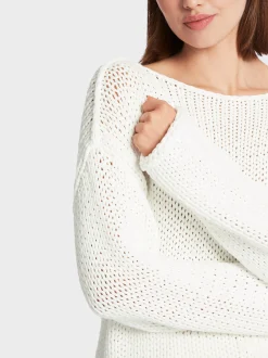 Marc Cain Pullover & Sweatshirts|Strick-SWEATER IN GROBSTRICK KNITTED IN GERMANY off-white