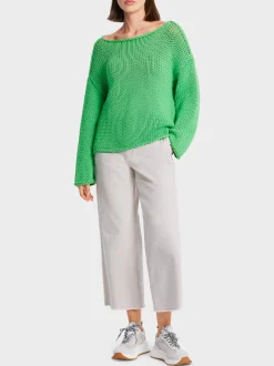 Marc Cain Pullover & Sweatshirts|Strick-SWEATER IN GROBSTRICK KNITTED IN GERMANY deep spring green