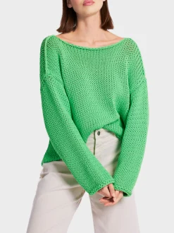 Marc Cain Pullover & Sweatshirts|Strick-SWEATER IN GROBSTRICK KNITTED IN GERMANY deep spring green