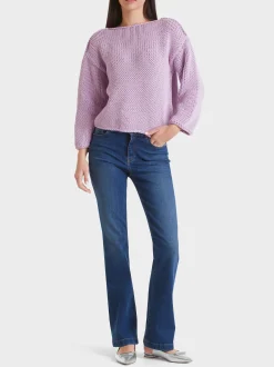 Marc Cain Pullover & Sweatshirts|Strick-SWEATER IN GROBSTRICK KNITTED IN GERMANY bright pink lavender