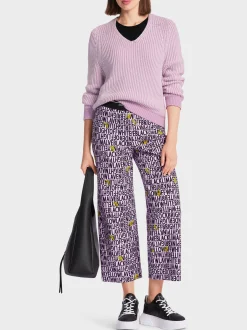 Marc Cain Pullover & Sweatshirts|Strick-SWEATER MIT EGG SHAPE "RETHINK TOGETHER" bright pink lavender