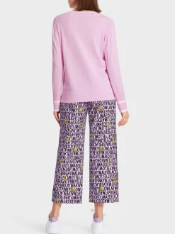 Marc Cain Pullover & Sweatshirts|Strick-SWEATER MIT KASCHMIR "RETHINK TOGETHER" bright pink lavender