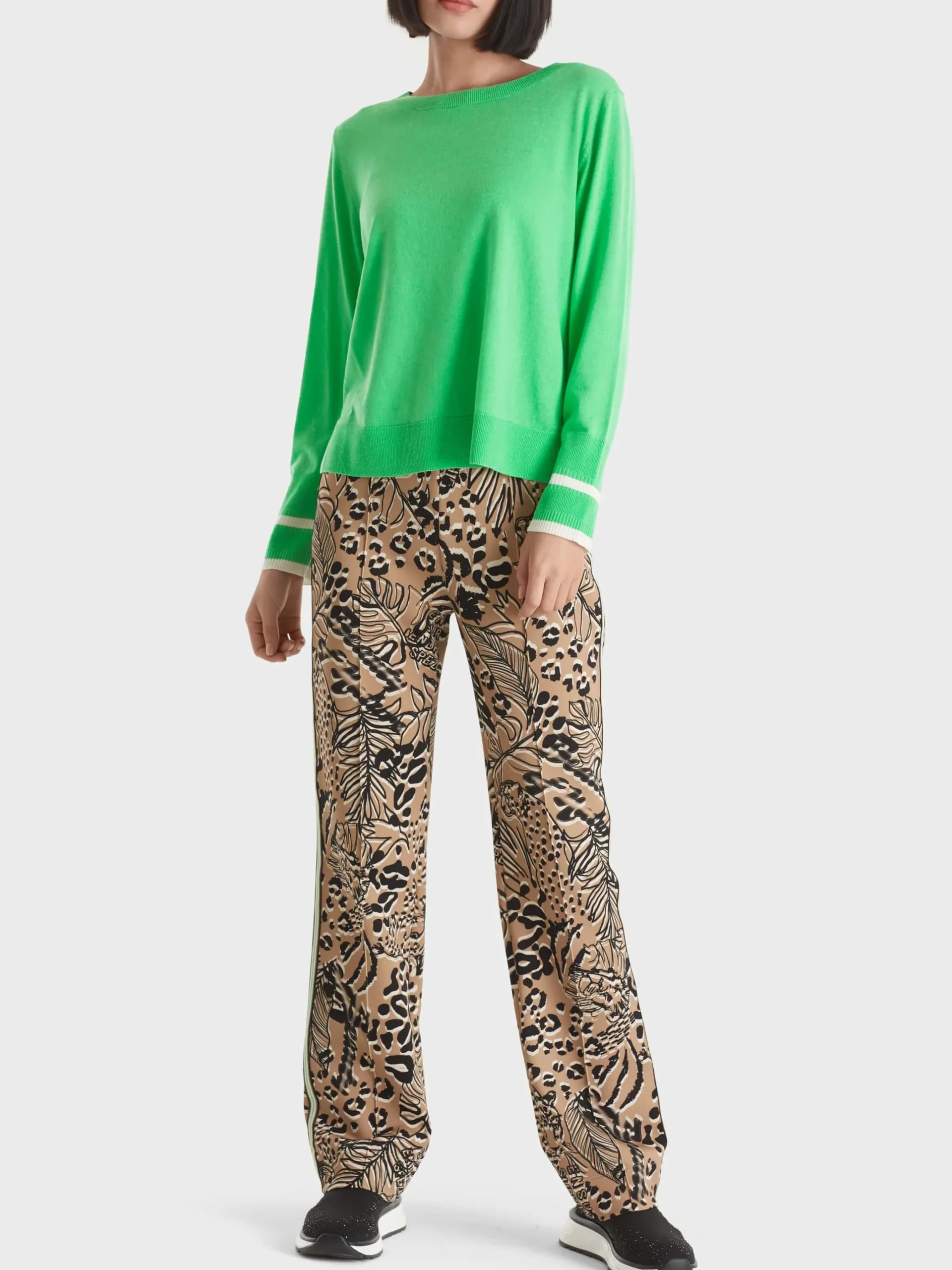 Marc Cain Pullover & Sweatshirts|Strick-SWEATER MIT KASCHMIR "RETHINK TOGETHER" new neon green