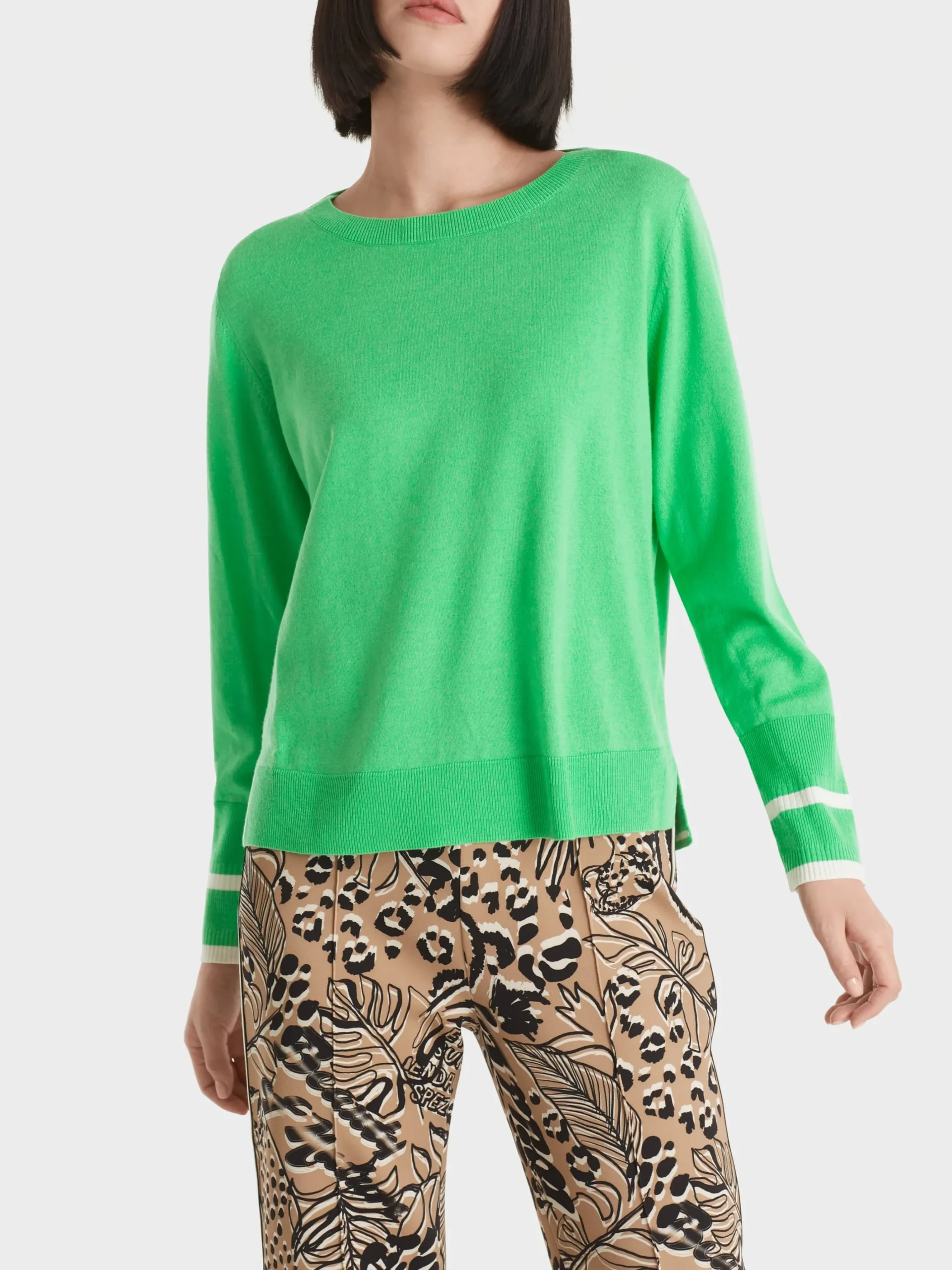 Marc Cain Pullover & Sweatshirts|Strick-SWEATER MIT KASCHMIR "RETHINK TOGETHER" new neon green