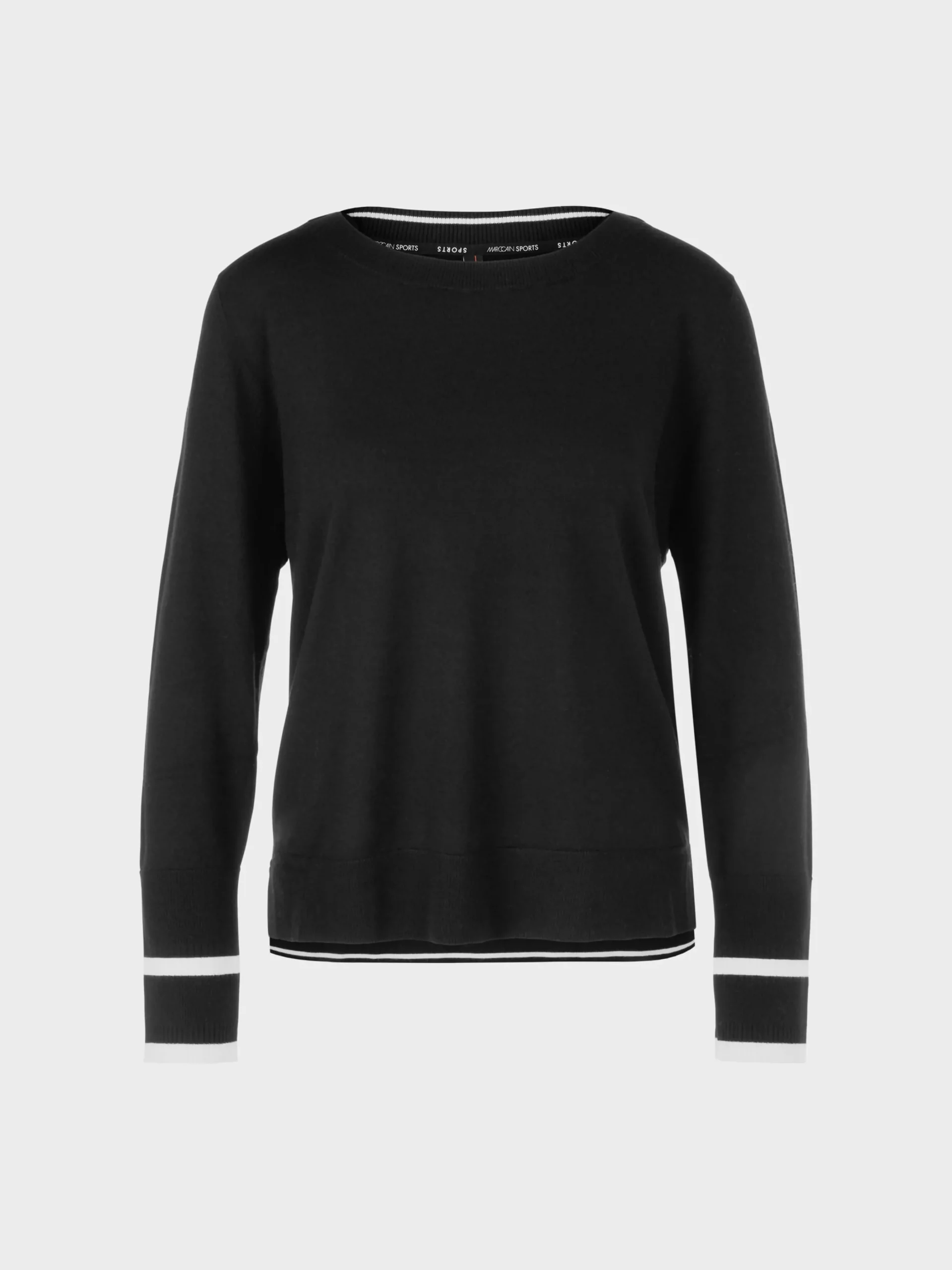 Marc Cain Pullover & Sweatshirts|Strick-SWEATER MIT KASCHMIR "RETHINK TOGETHER" black