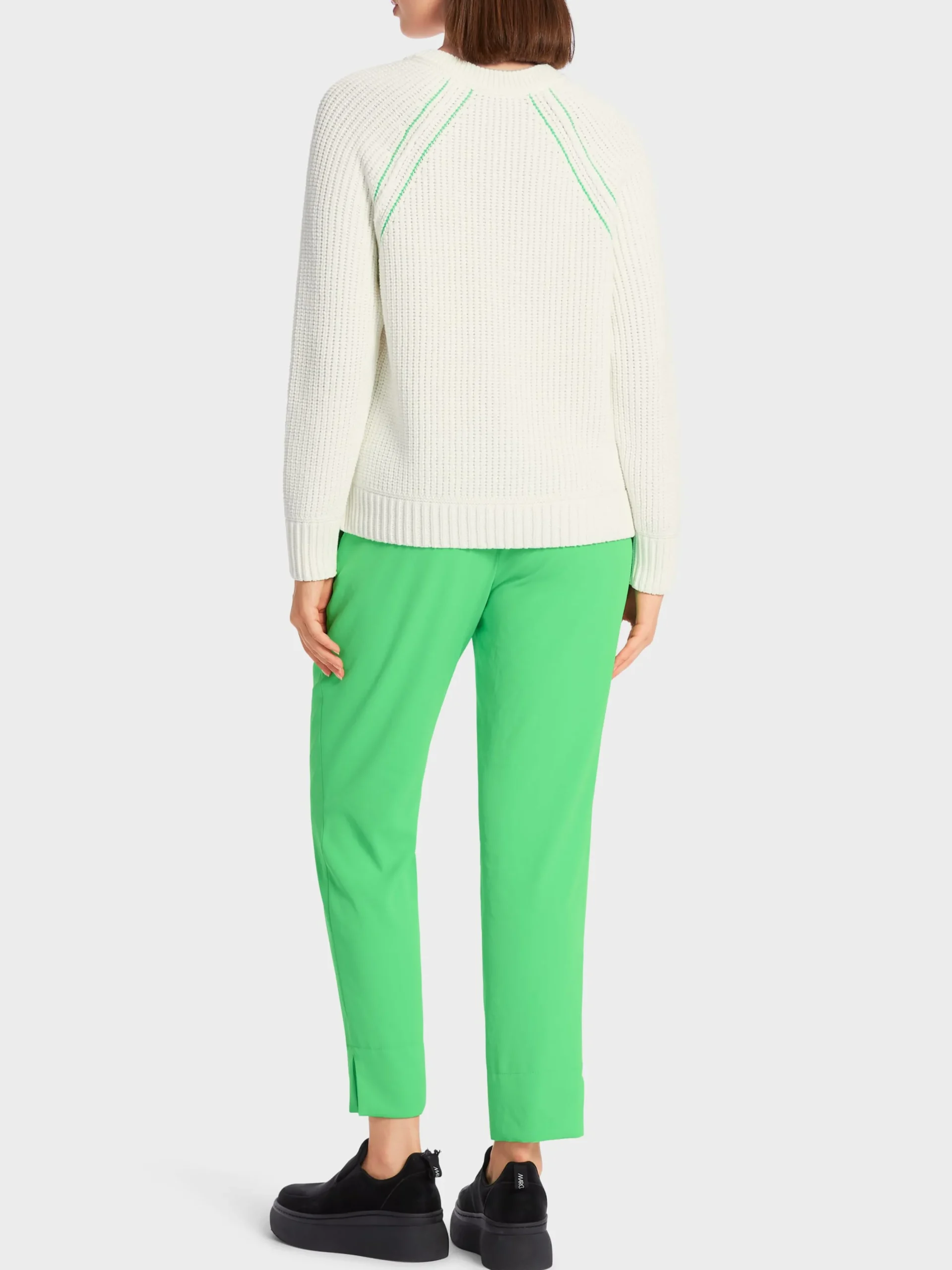 Marc Cain Pullover & Sweatshirts|Strick-SWEATER MIT PRINT – KNITTED IN GERMANY off-white
