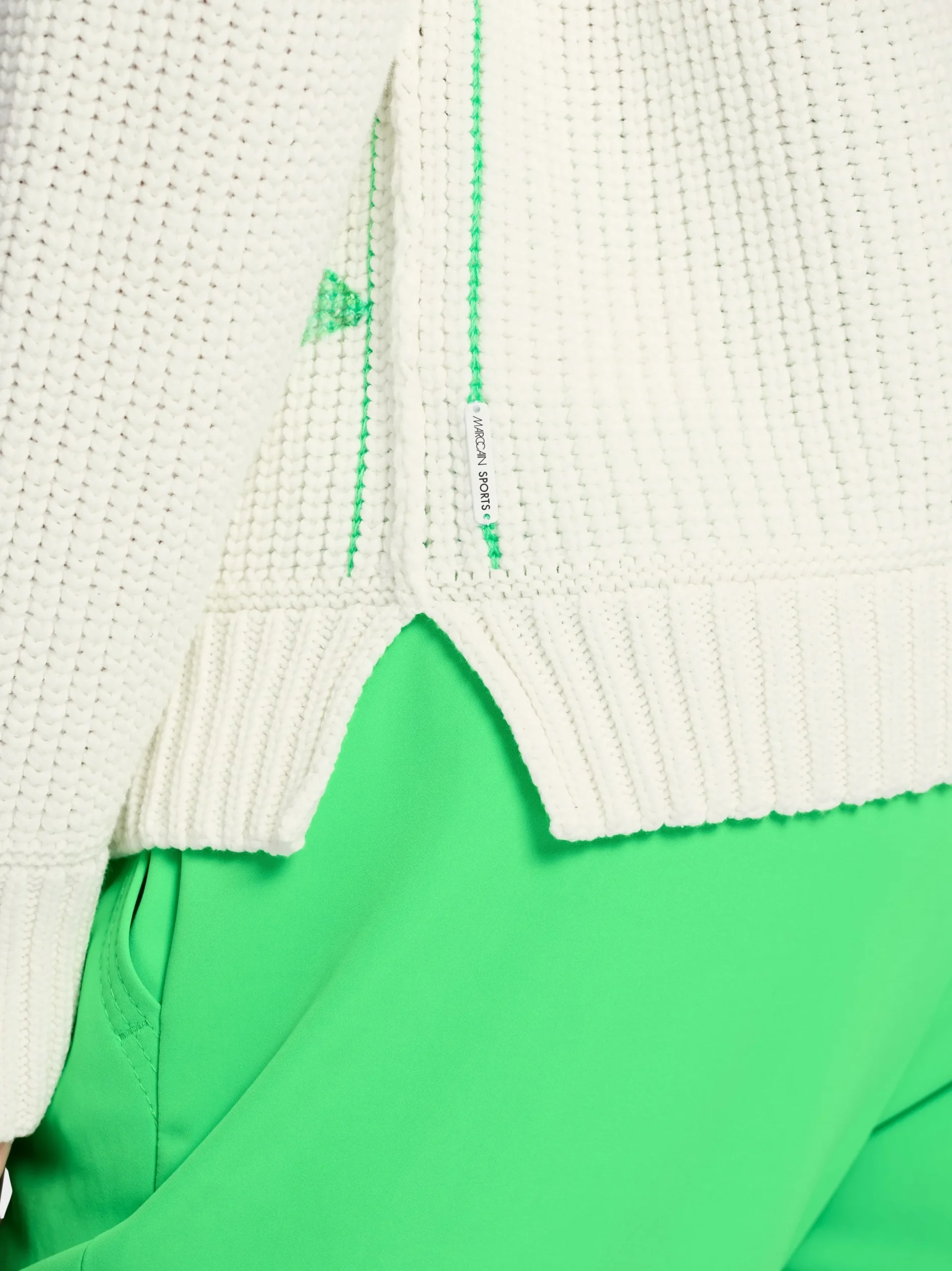 Marc Cain Pullover & Sweatshirts|Strick-SWEATER MIT PRINT – KNITTED IN GERMANY off-white