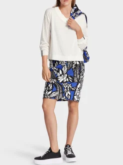 Marc Cain Pullover & Sweatshirts|Strick-SWEATER MIT ÄRMELN IN NETZOPTIK off-white