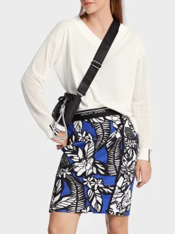 Marc Cain Pullover & Sweatshirts|Strick-SWEATER MIT ÄRMELN IN NETZOPTIK off-white