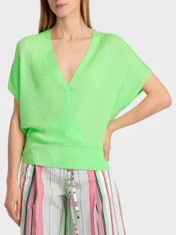 Marc Cain Pullover & Sweatshirts|Strick-SWEATER MIT WICKELEFFEKT light apple green