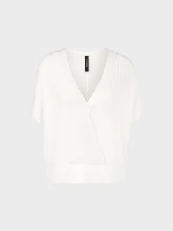 Marc Cain Pullover & Sweatshirts|Strick-SWEATER MIT WICKELEFFEKT off-white