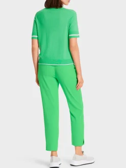 Marc Cain Pullover & Sweatshirts|Strick-SWEATER MIT ZIPP "RETHINK TOGETHER" new neon green