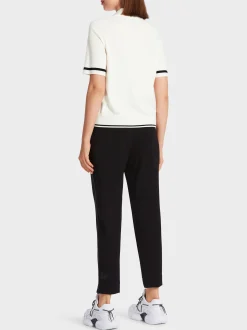 Marc Cain Pullover & Sweatshirts|Strick-SWEATER MIT ZIPP "RETHINK TOGETHER" off-white