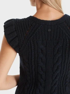 Marc Cain Pullover & Sweatshirts|Strick-TANK TOP KNITTED IN GERMANY midnight blue
