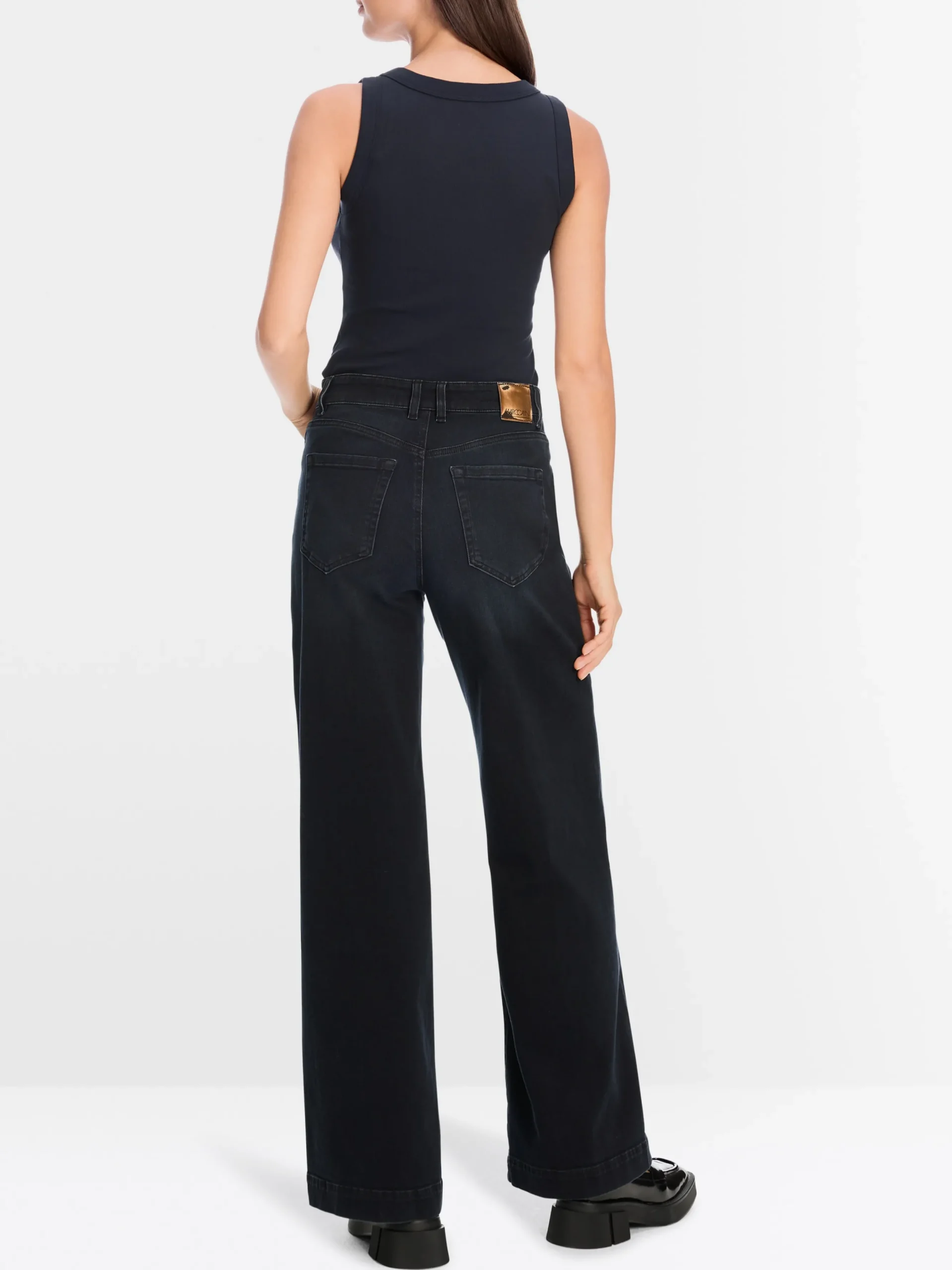 Marc Cain Shirts & Tops-TANKTOP AUS FEINRIPP midnight blue