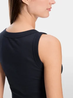 Marc Cain Shirts & Tops-TANKTOP AUS FEINRIPP midnight blue