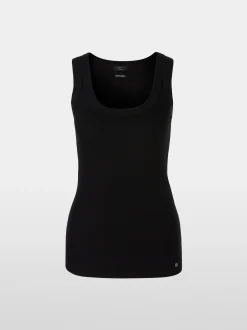 Marc Cain Shirts & Tops-TANKTOP AUS FEINRIPP black