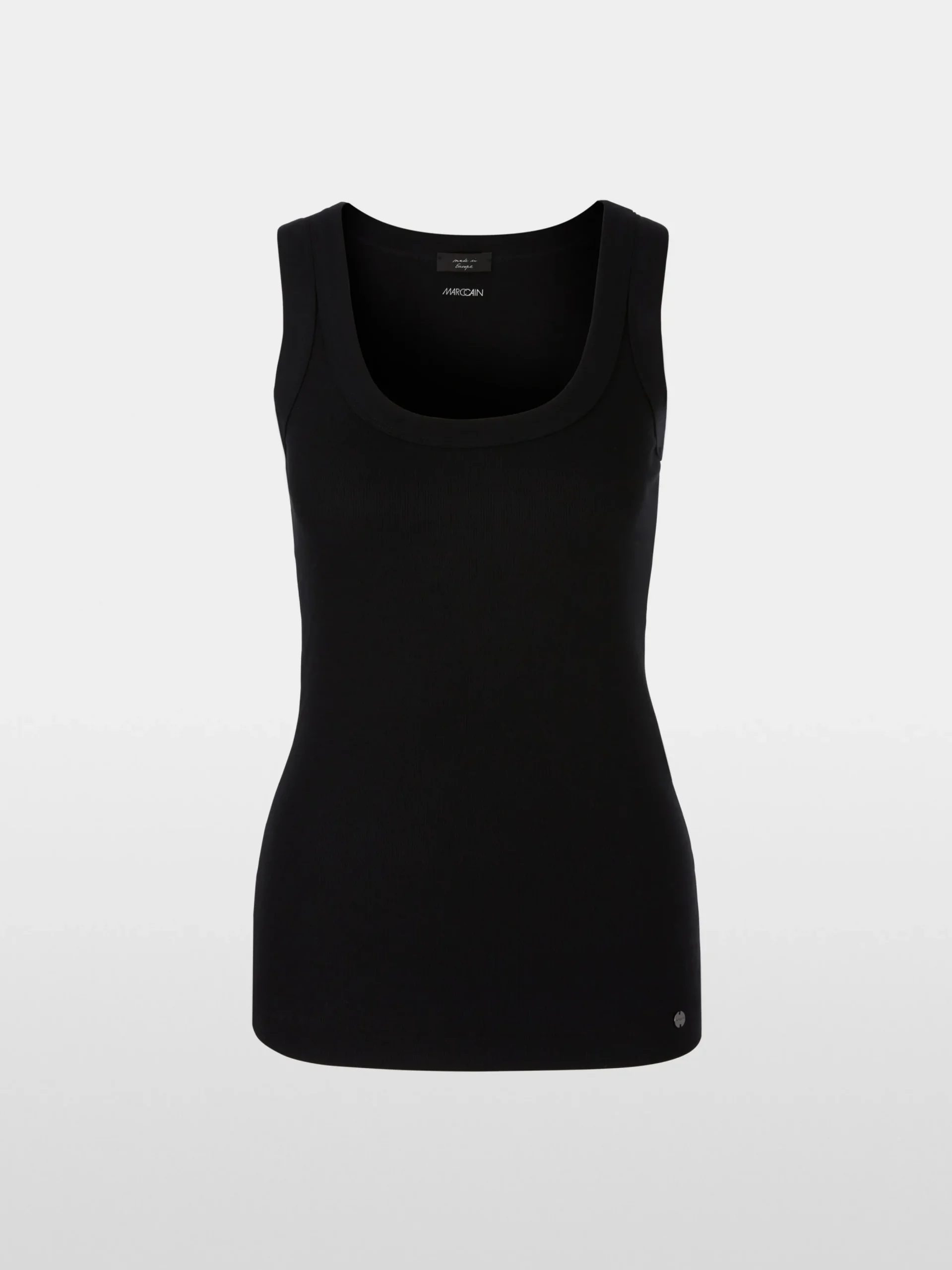Marc Cain Shirts & Tops-TANKTOP AUS FEINRIPP black
