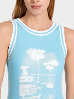 Marc Cain Shirts & Tops-TOP MIT FOTOPRINT light turquoise