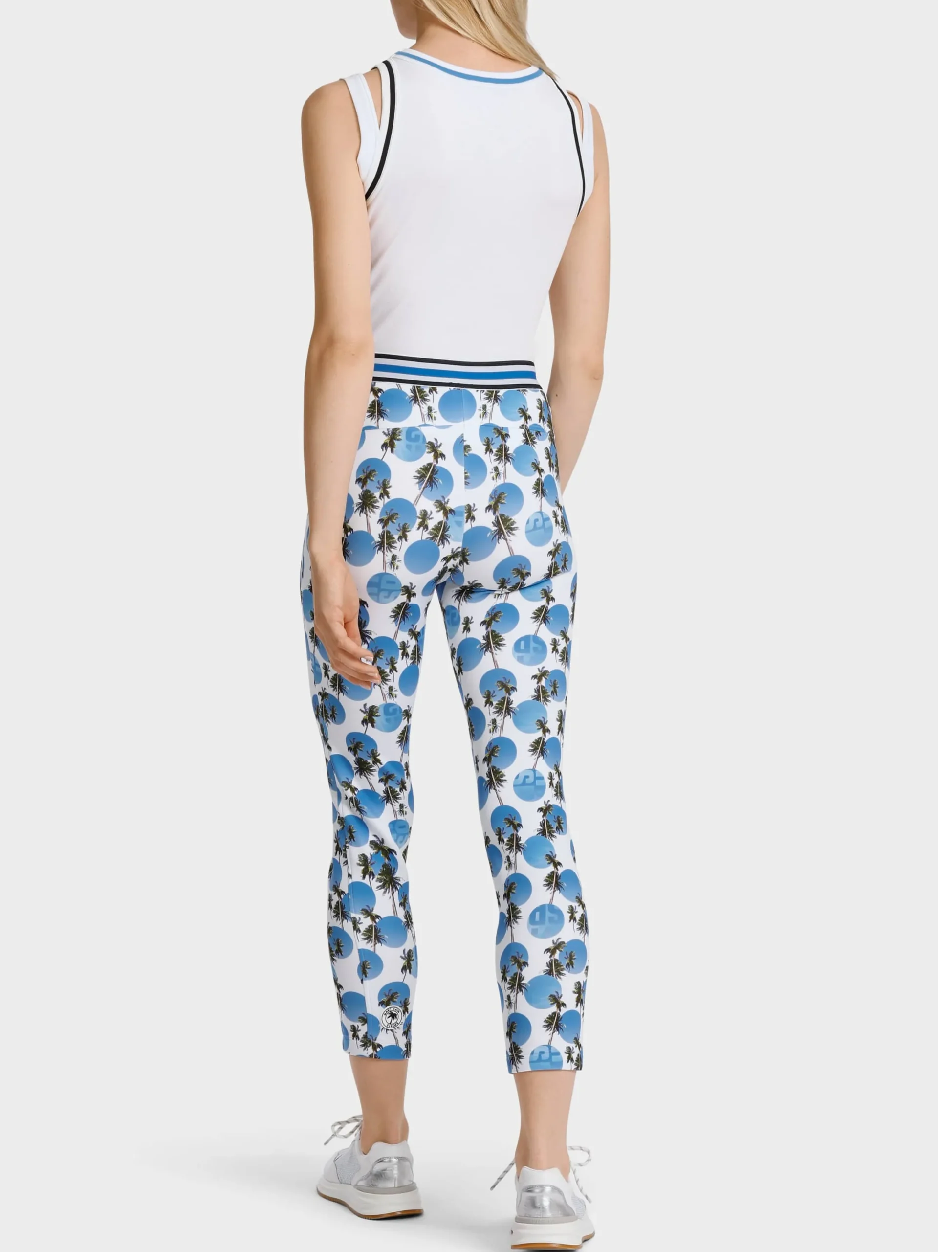 Marc Cain Shirts & Tops-TOP MIT PALMENAPPLIKATION white