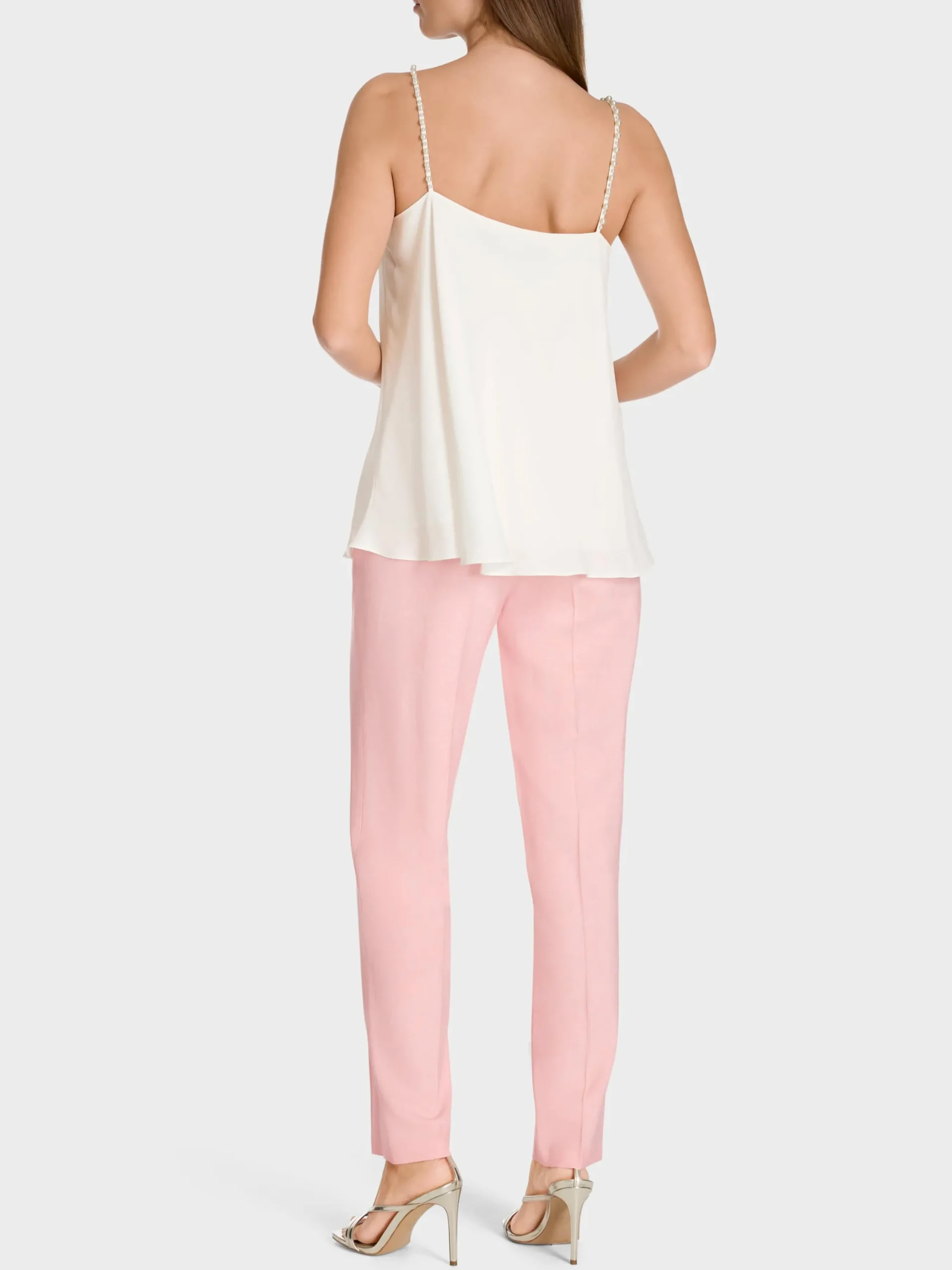 Marc Cain Shirts & Tops-TOP MIT PERLENBESETZTEN TRÄGERN off-white