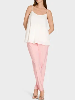 Marc Cain Shirts & Tops-TOP MIT PERLENBESETZTEN TRÄGERN off-white
