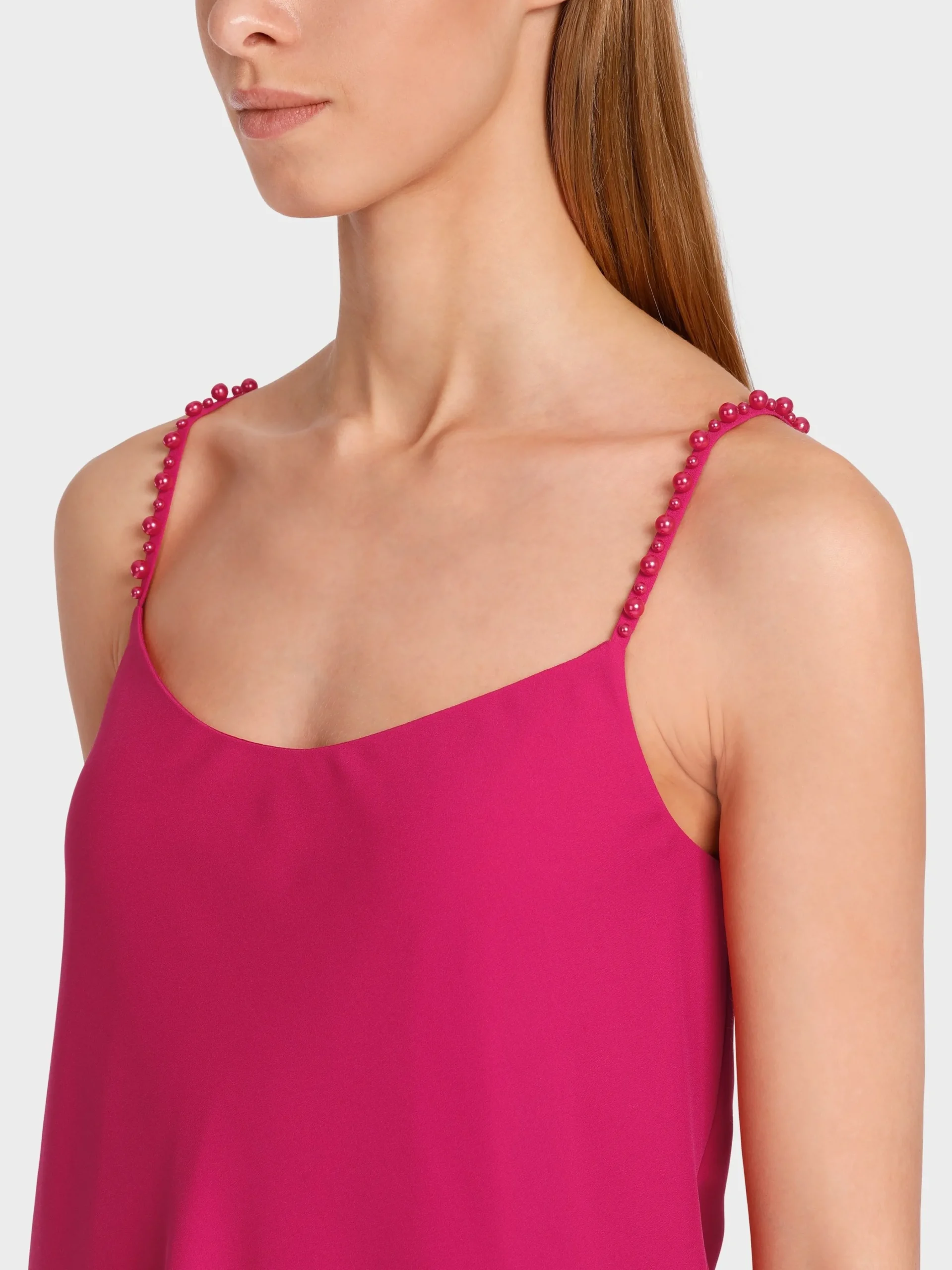 Marc Cain Shirts & Tops-TOP MIT PERLENBESETZTEN TRÄGERN deep fuchsia