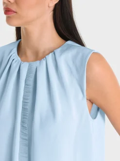 Marc Cain Shirts & Tops-TOP MIT RÜSCHEN-DETAIL soft summer sky