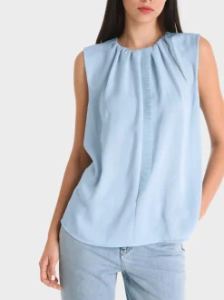 Marc Cain Shirts & Tops-TOP MIT RÜSCHEN-DETAIL soft summer sky