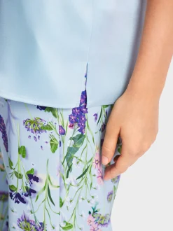 Marc Cain Shirts & Tops-TOP MIT V-NECK soft summer sky