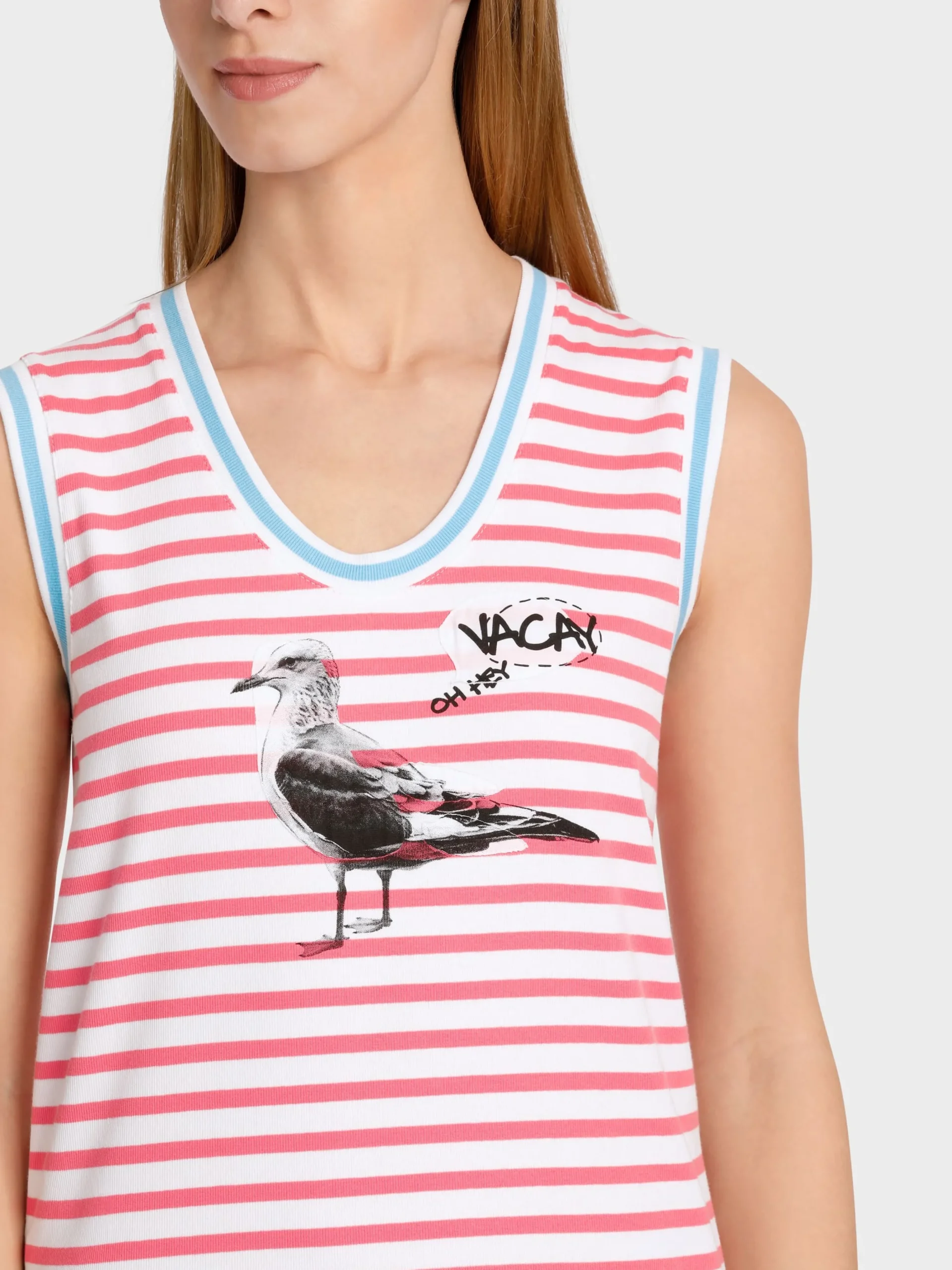 Marc Cain Shirts & Tops-TOP MIT VOGELAPPLIKATION light neon red