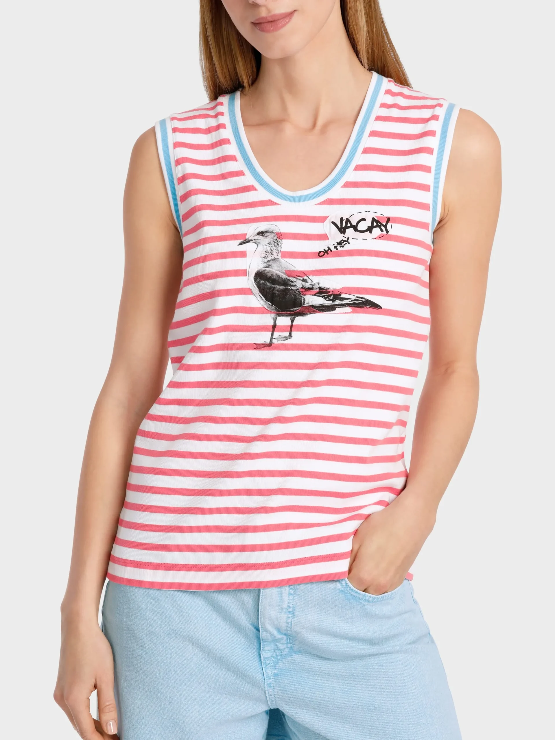 Marc Cain Shirts & Tops-TOP MIT VOGELAPPLIKATION light neon red