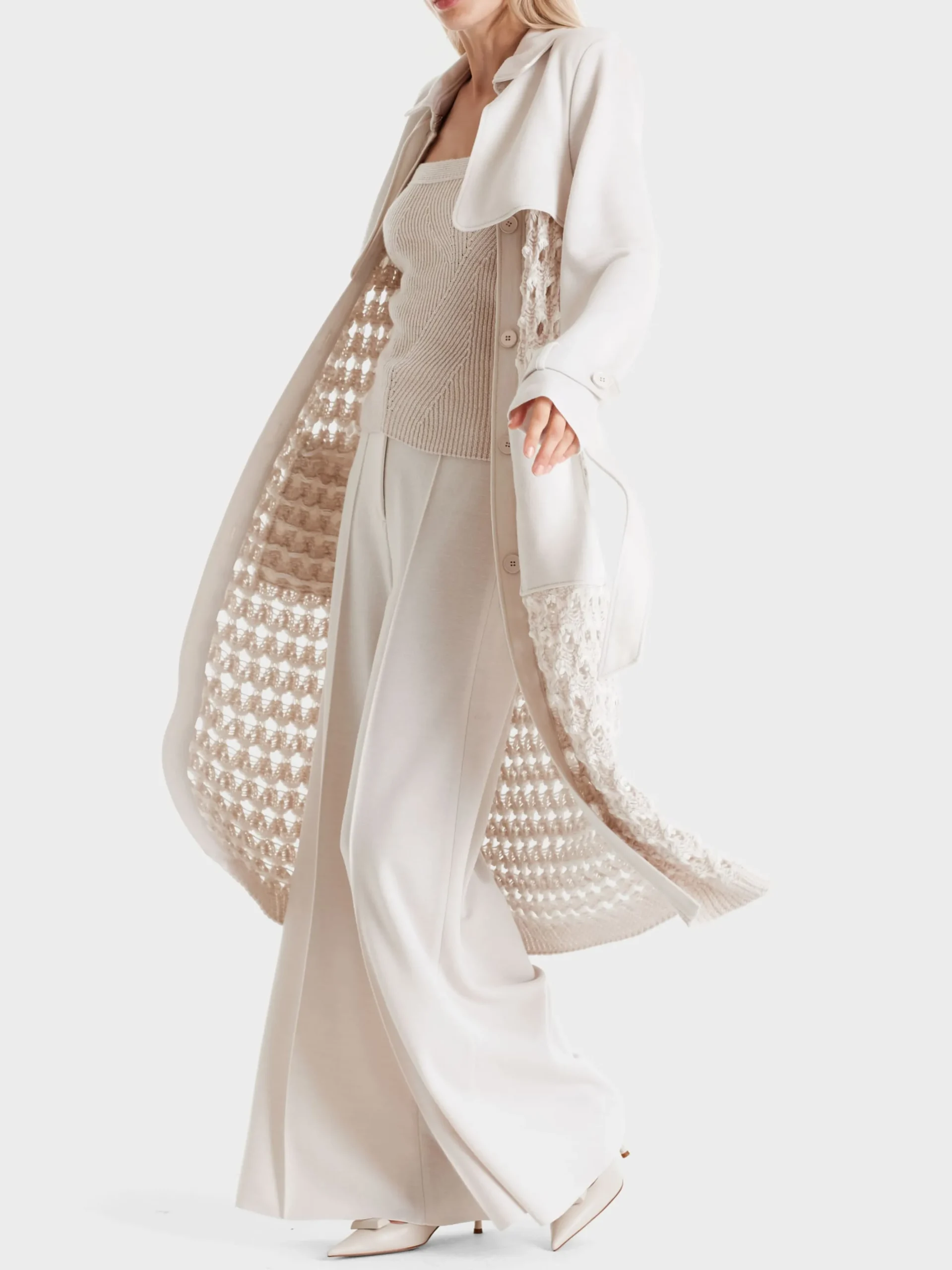Marc Cain Mäntel & Outdoorjacken|Strick-TRENCHCOAT KNITTED IN GERMANY smoke