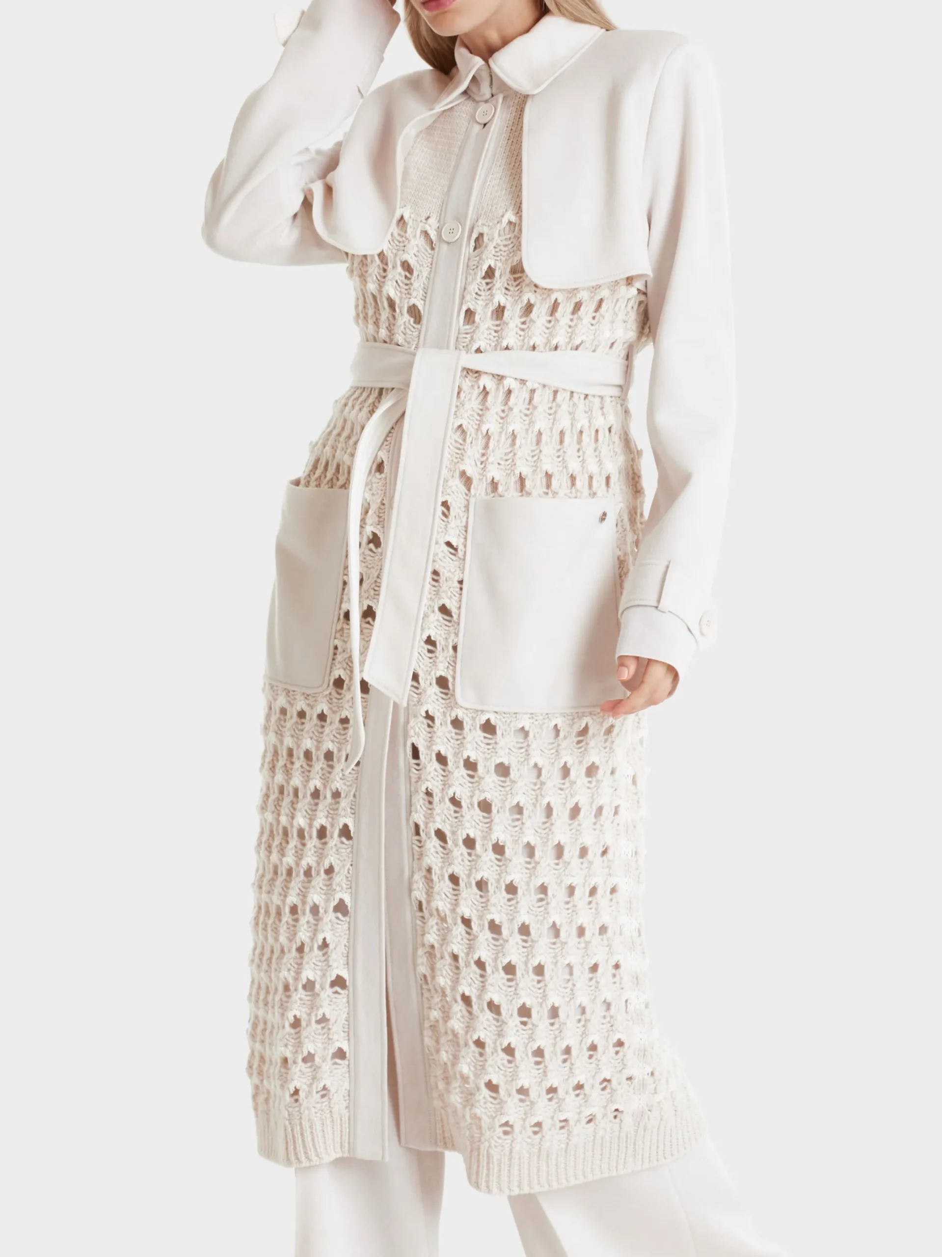 Marc Cain Mäntel & Outdoorjacken|Strick-TRENCHCOAT KNITTED IN GERMANY smoke